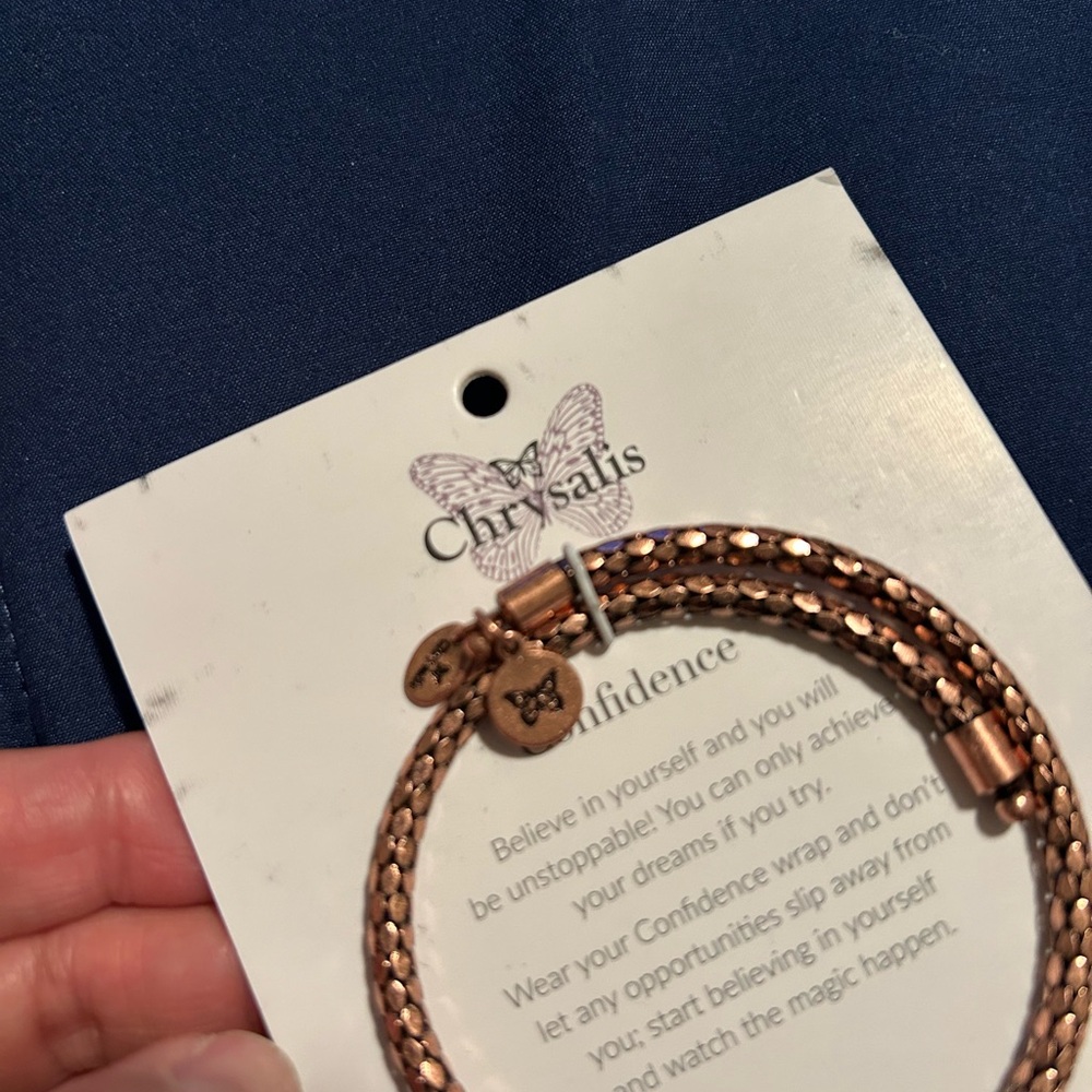 CHRYSALIS • Rose Gold Tone Bangle Bracelet • - Picture 4 of 6